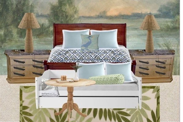 Upstairs Primary King Suite – The Intracoastal: Spacious king retreat with private coffee bar, cozy electric fireplace, and a 55” smart TV. Step onto the upper-level deck for amazing beach views—or stay tucked in and watch the sunrise over the water!