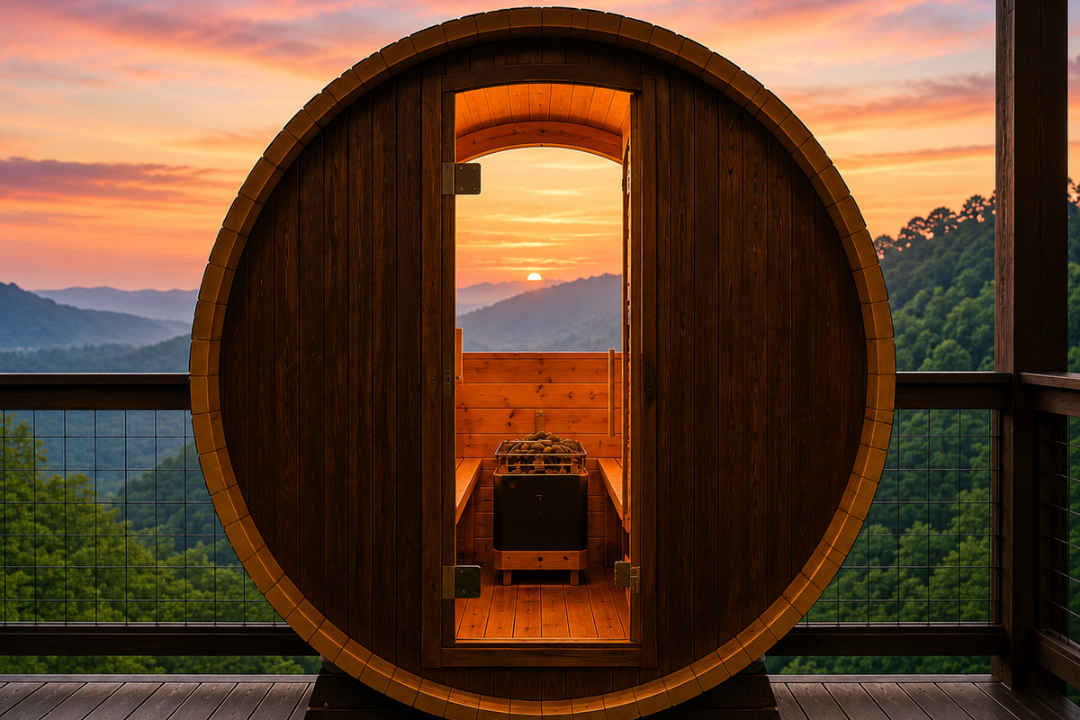 🔥 Private Smoky Mountain View Sauna – Relax, detox, and recharge in the outdoor sauna with a stunning window overlooking the Smoky Mountains. The perfect place to unwind after hiking, exploring Gatlinburg, or soaking in the hot tub.