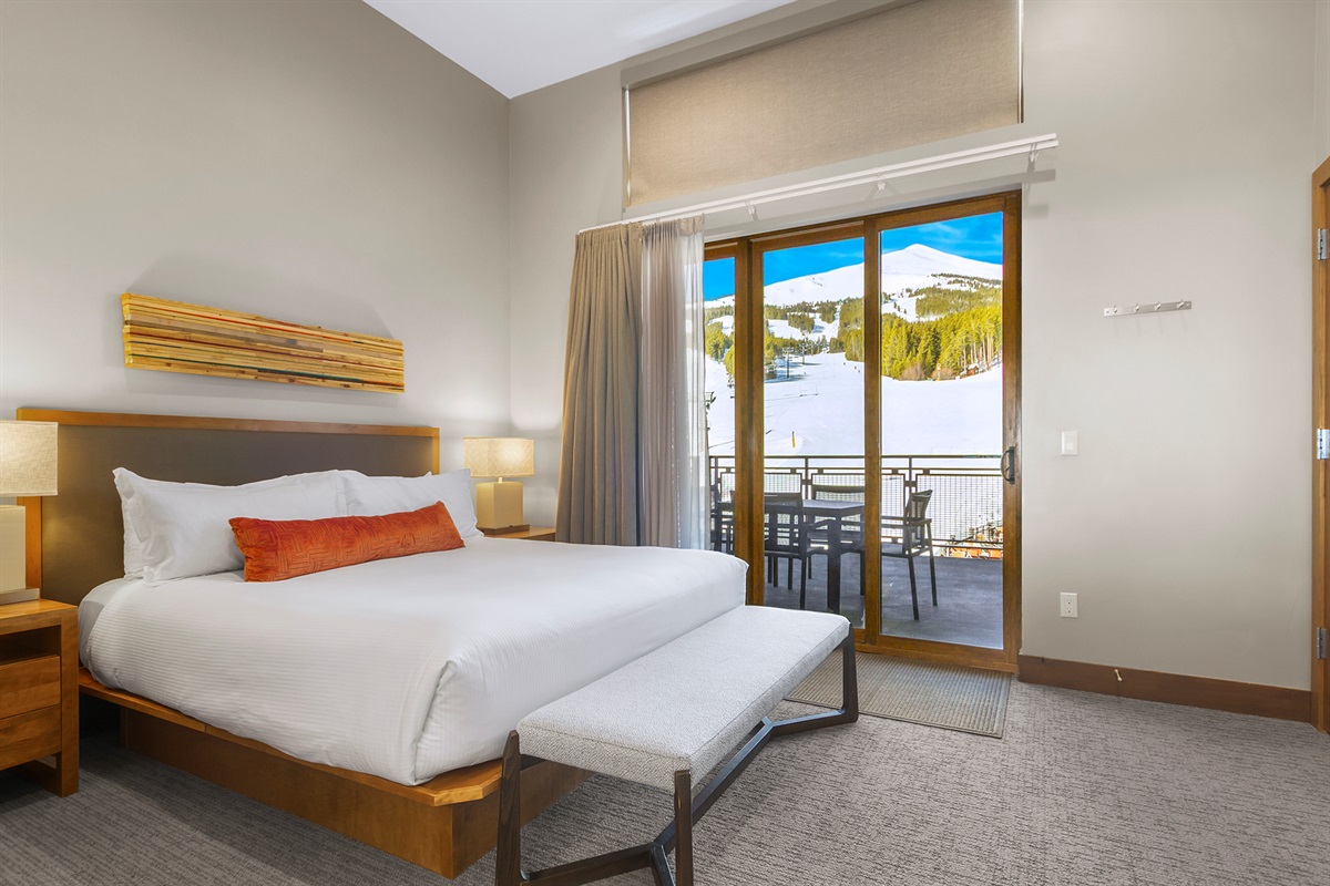 Master bedroom with deck