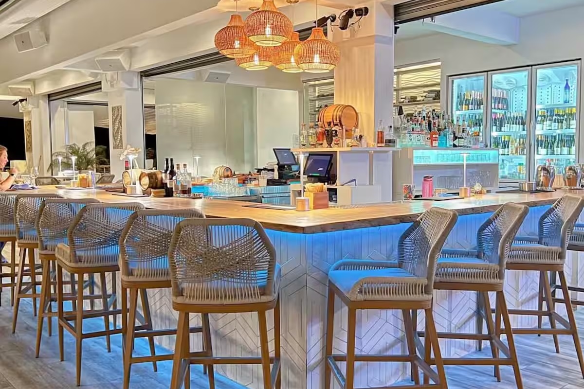 Four dining options between Sapphire Village and Sapphire Beach Resort.