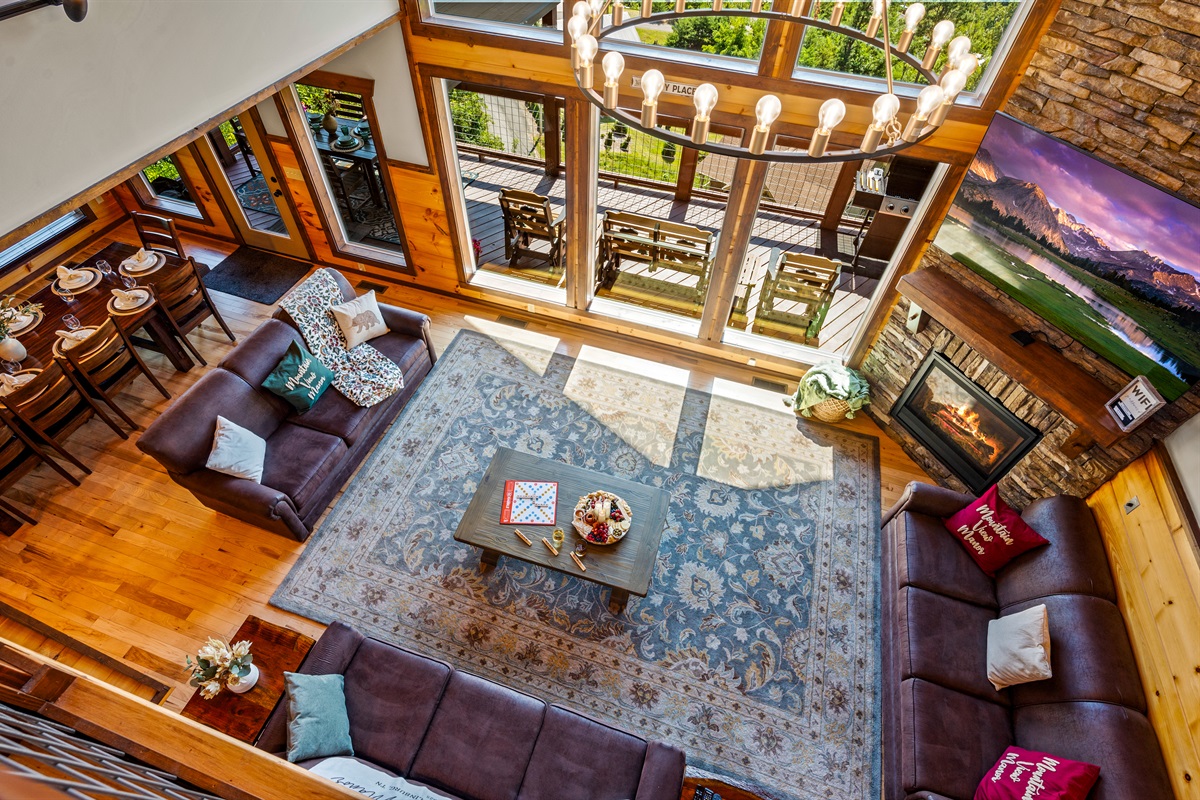 Overlooking living room