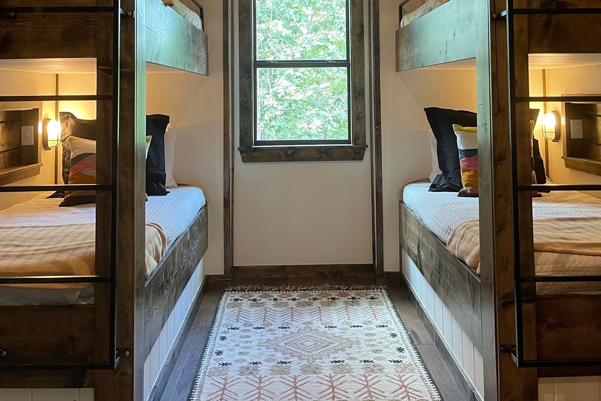 Bunk room featuring XL twin beds so even adults will sleep well!