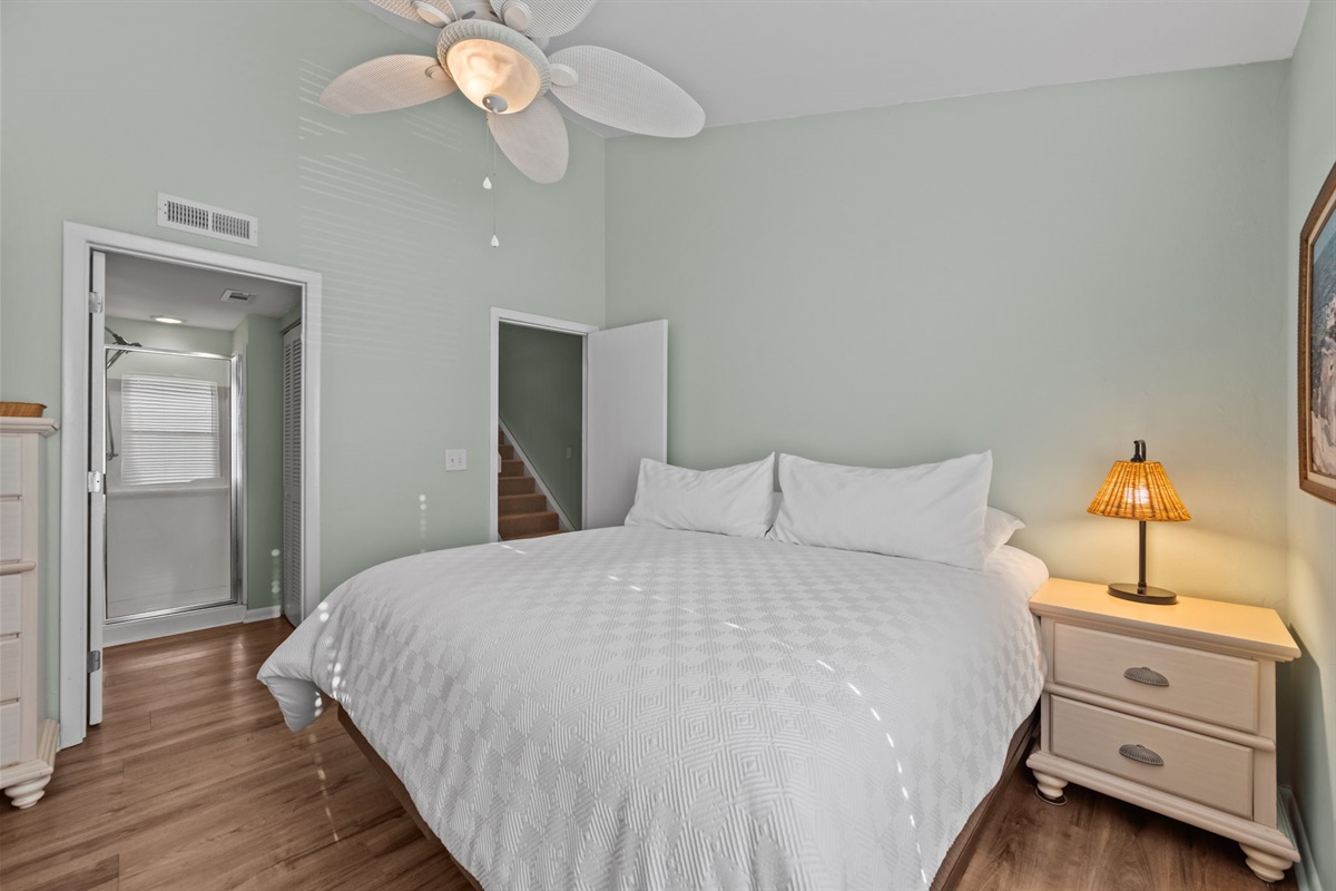 Spacious bedroom with ensuite access for added comfort and privacy