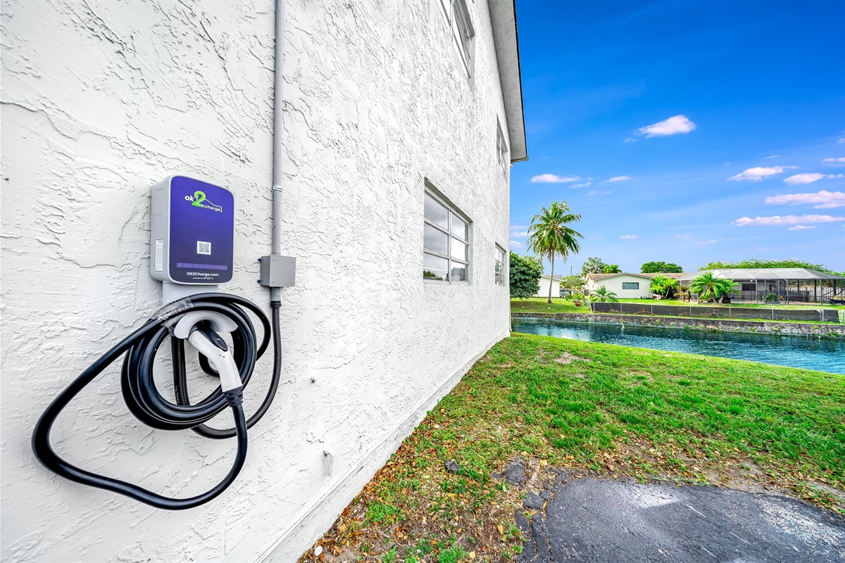 There is an EV Charger in the complex and it's available on a first-come-first-served basis. $0.4 per kWh + $1 connection fee. The idle fee applies after 30 min. 