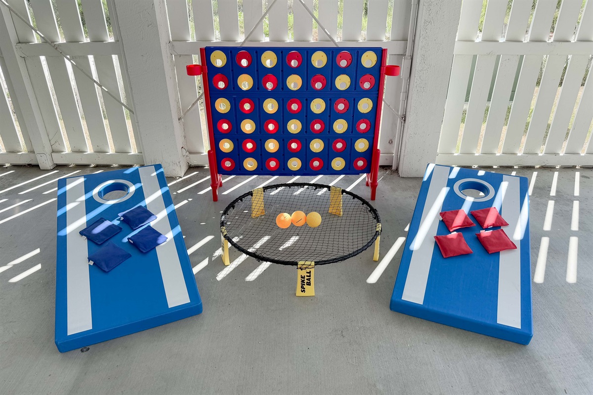 Cornole, Spikeball, & a Giant Connect Four for some evening fun!