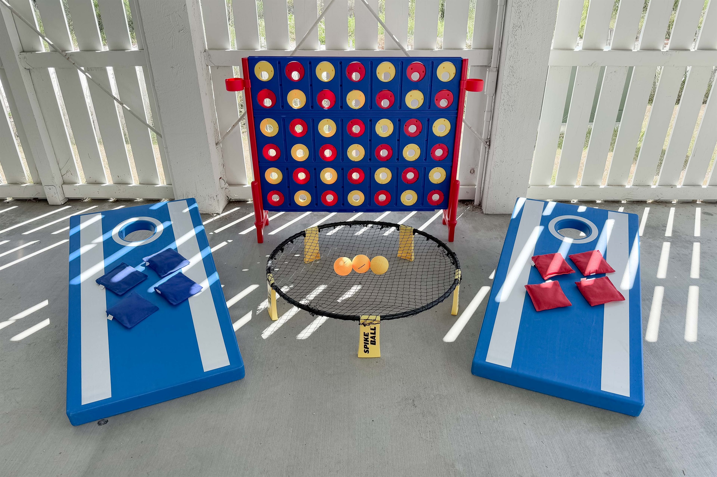 Cornole, Spikeball, & a Giant Connect Four for some evening fun!