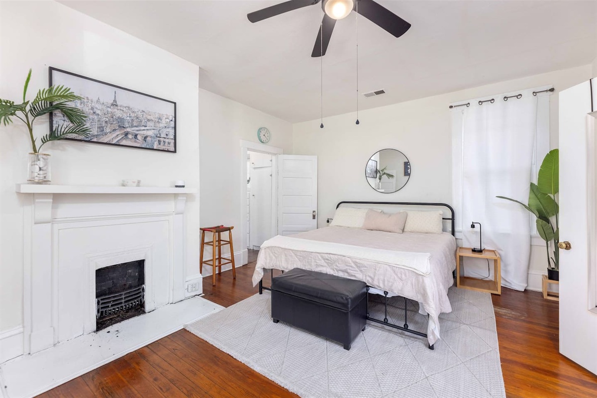 Master bedroom with comfy King bed. 
