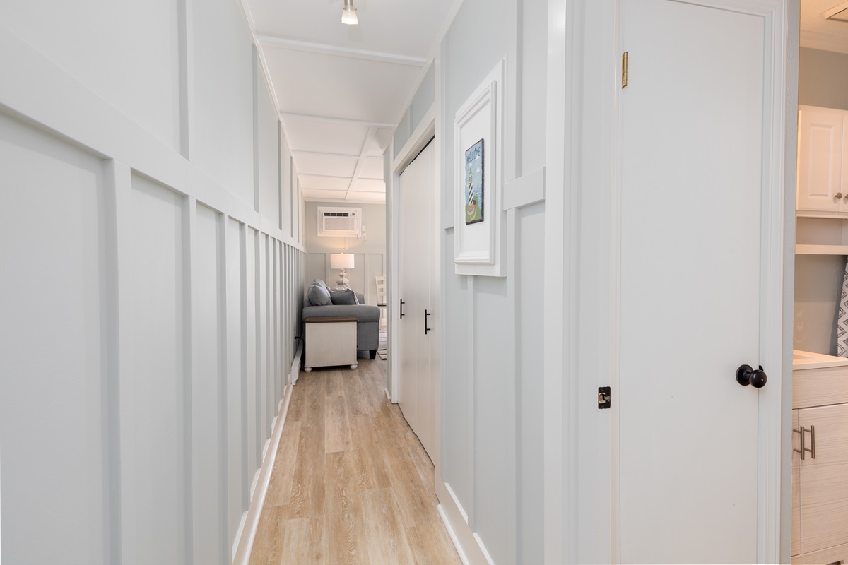 Entrance hallway leading to the living room