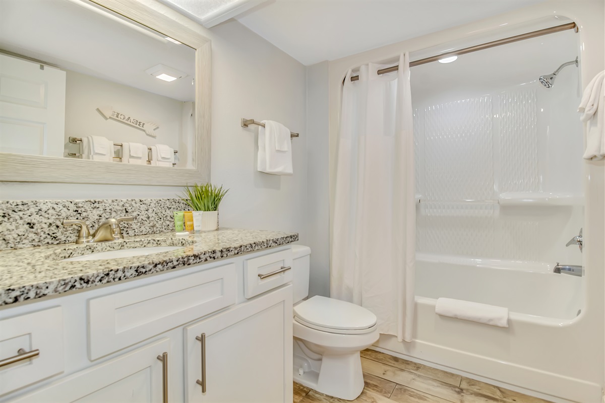 Unwind and refresh in style in our bathroom!