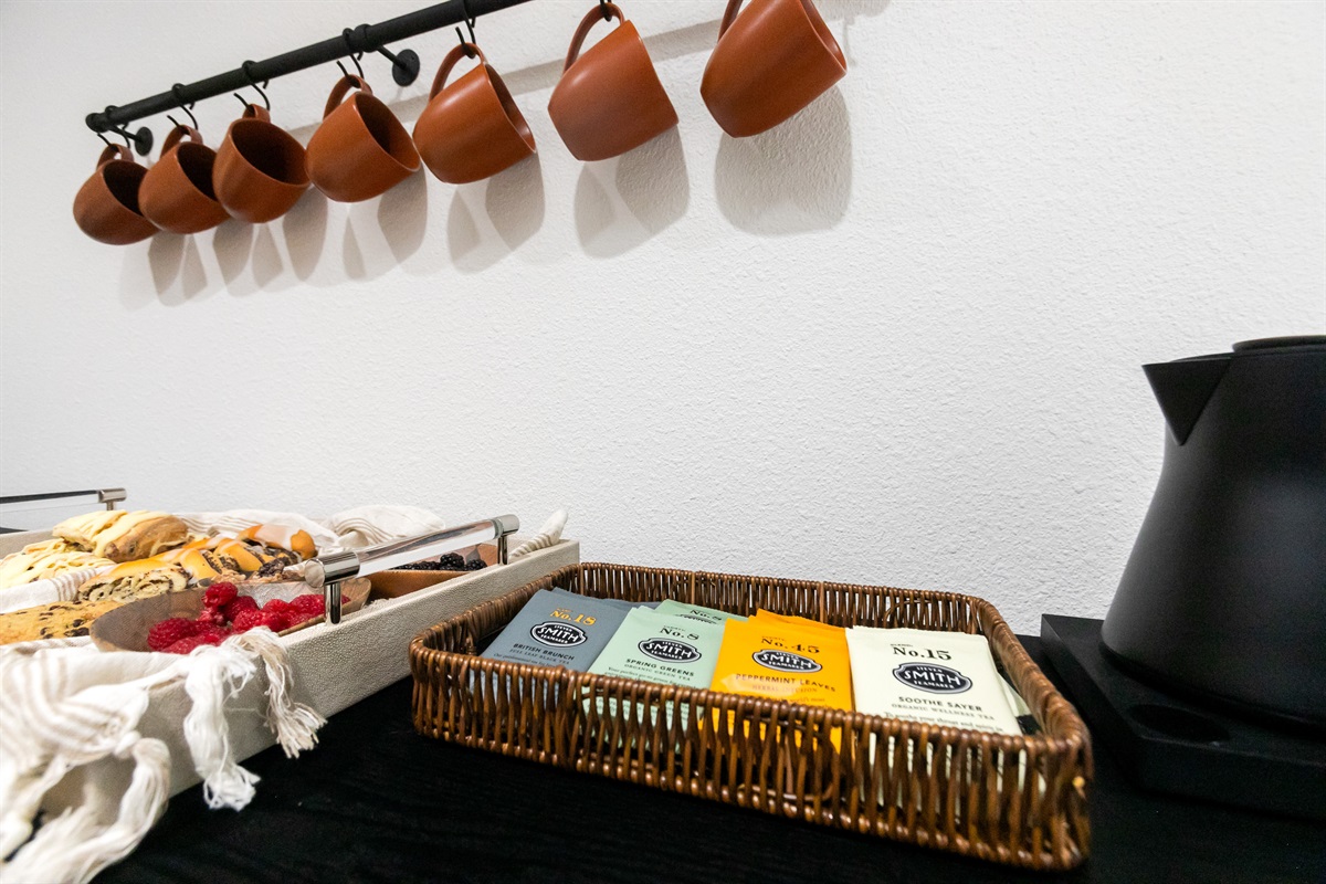 An assortment of specialty Smith's teas are available for your enjoyment.