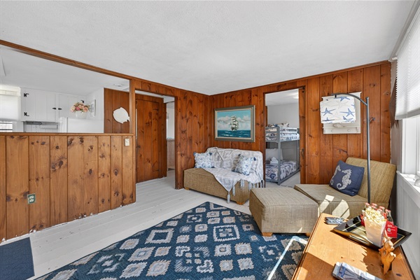 A cozy layout where living space and bedrooms sit close together for easy comfort.