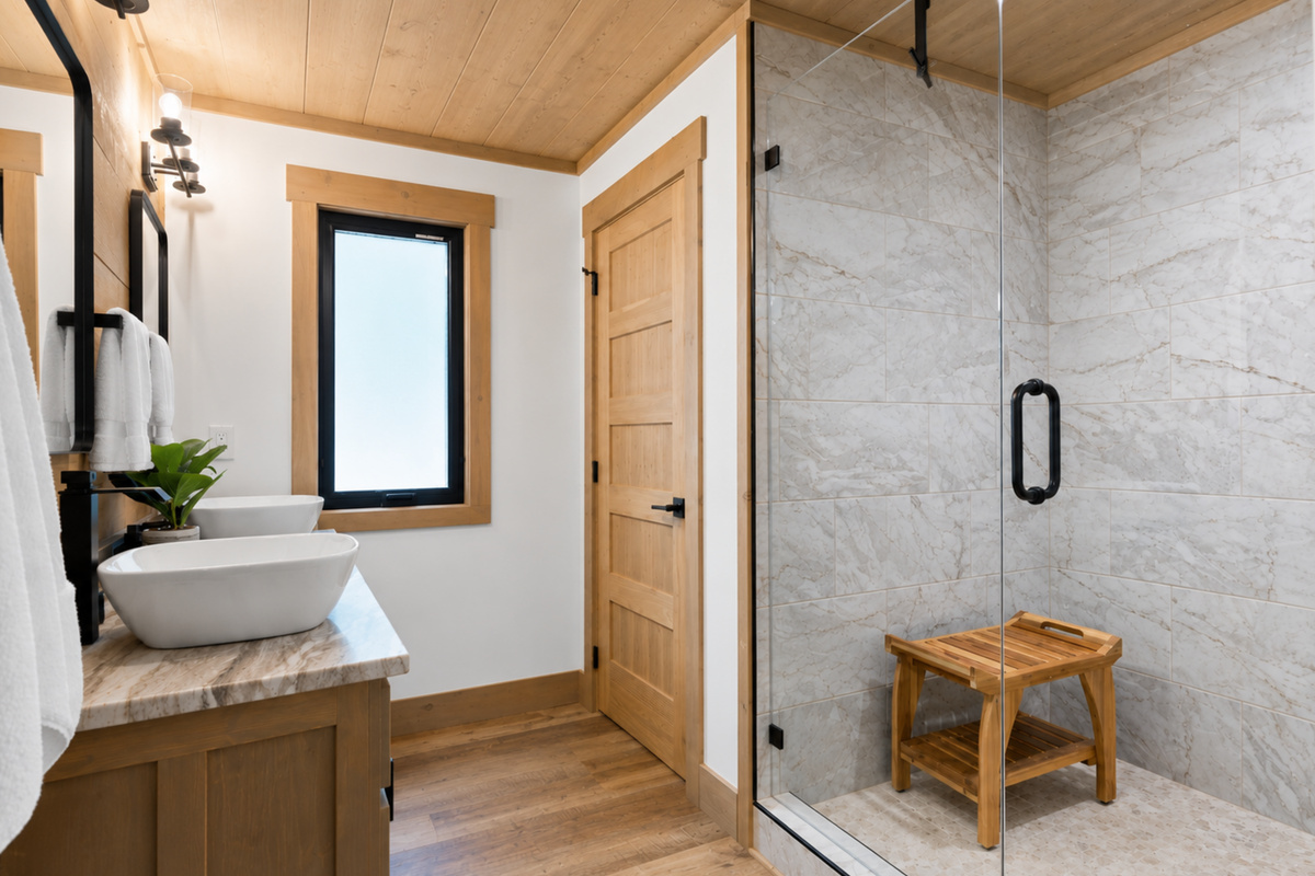 Step into your private spa with this rainfall shower, designed to soothe and reset.