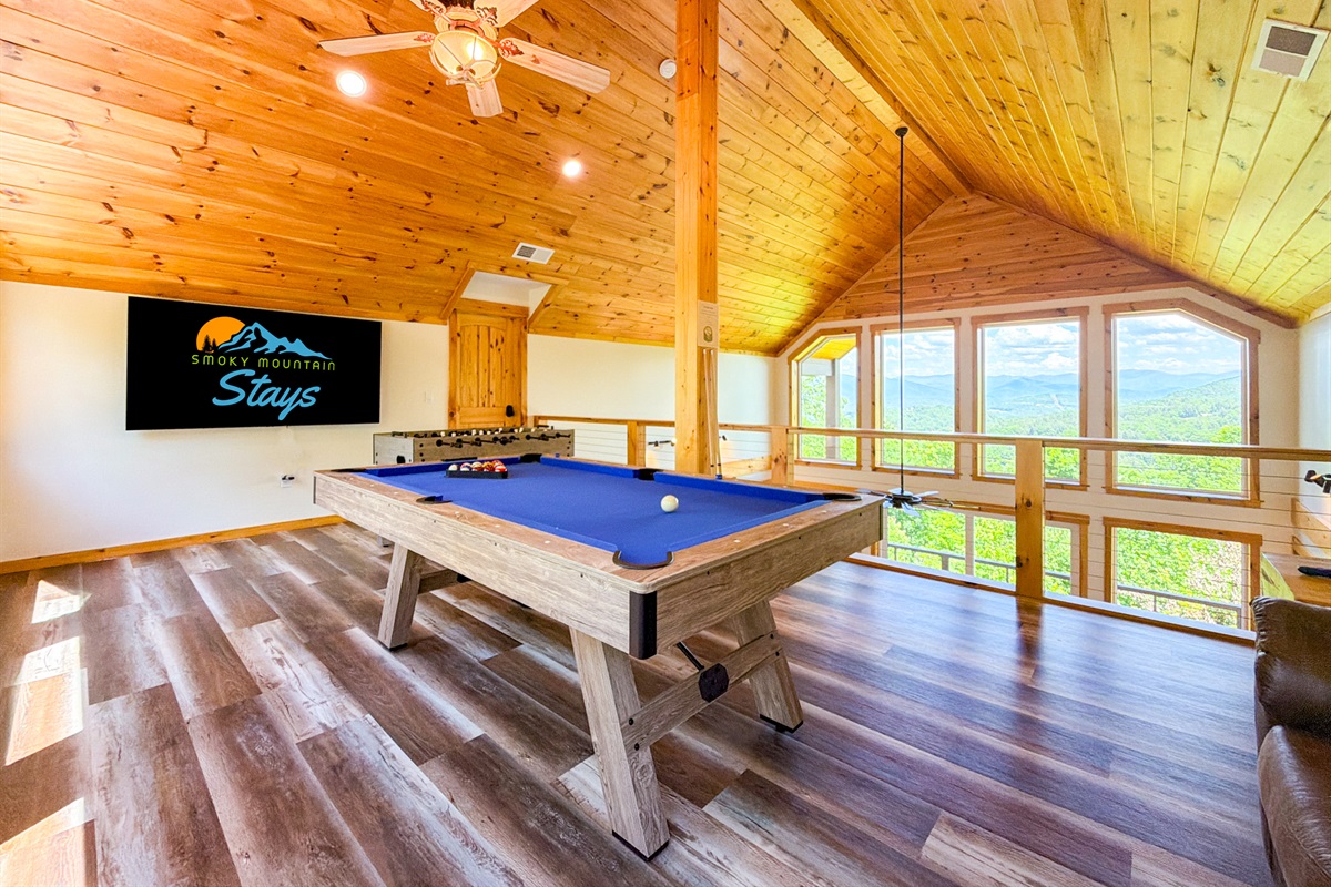 Don't worry you can still take in the views from the loft while enjoying an afternoon game!