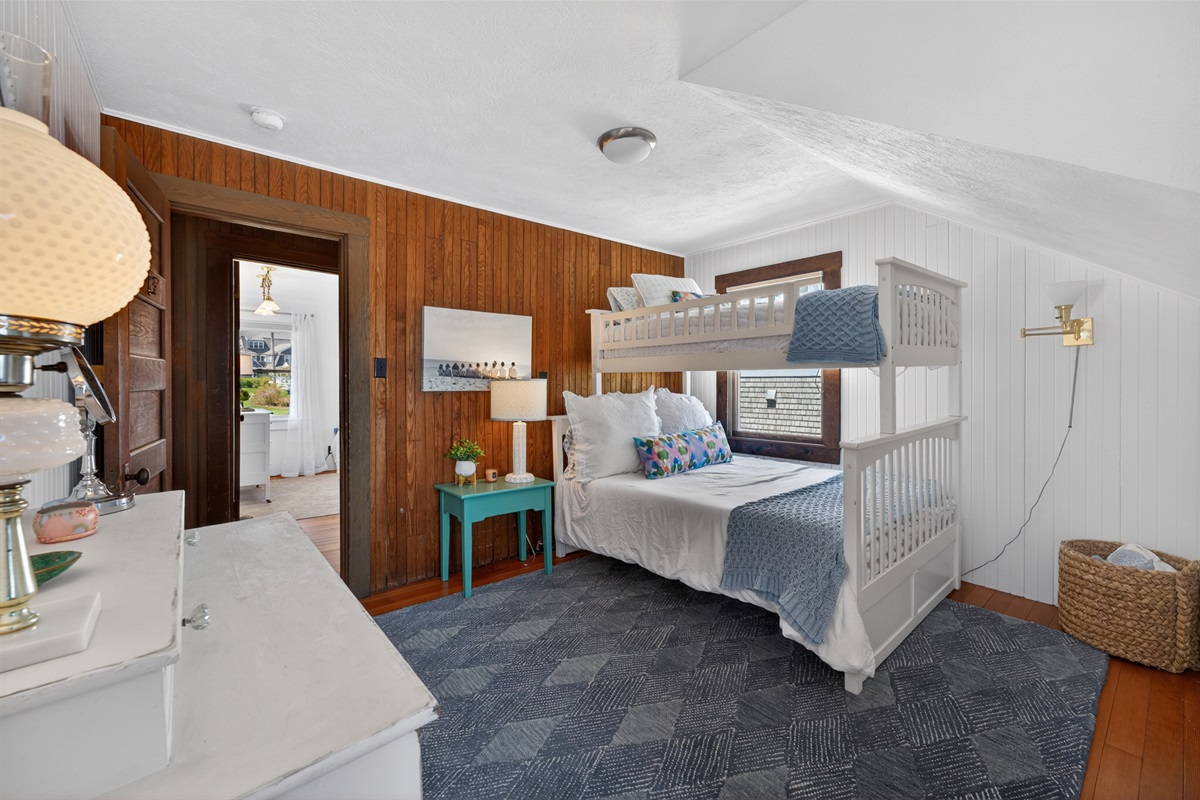 Here's our 3rd bedroom, featuring a twin-over-full bunk bed!