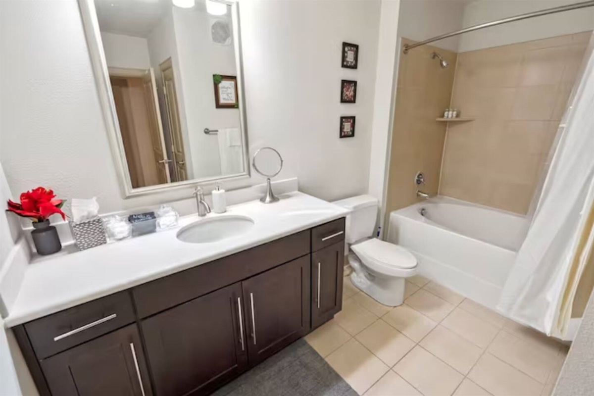 Full bathroom to wash your worries away!
