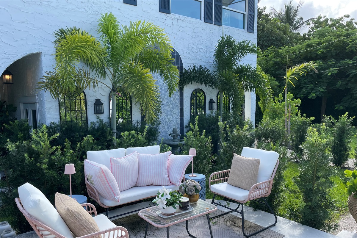 The peaceful patio is perfect for morning coffee, a late night beverage or just relaxing while reading a book.