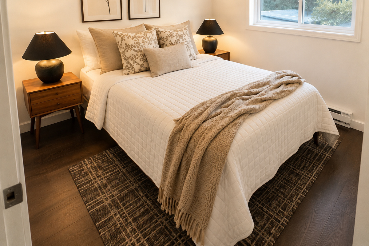 Cozy second queen bedroom with comfortable bed
