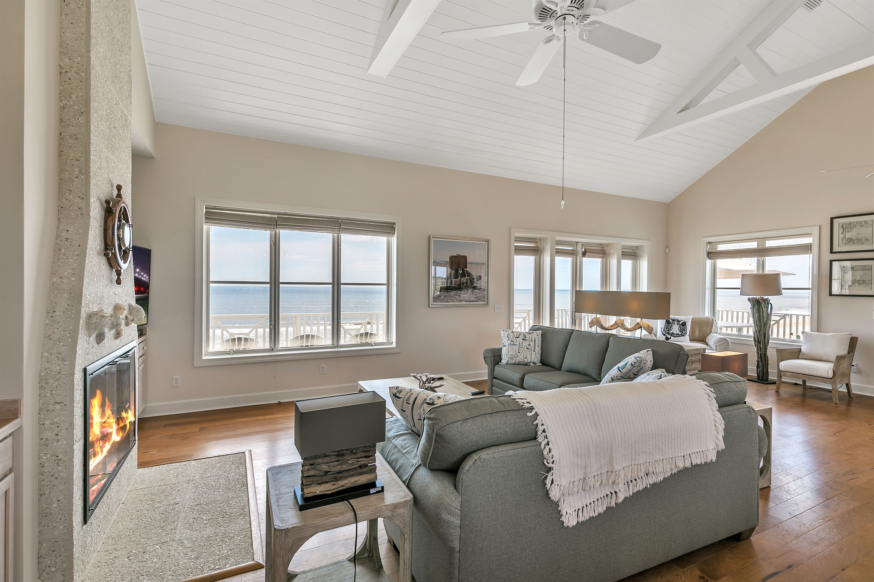 What a view! And direct beach access from family room/kitchen or hall bath.