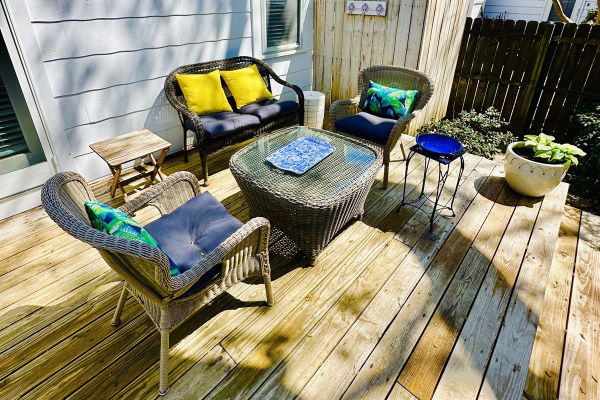 Back porch and outdoor shower 