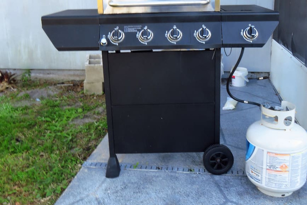 Gas Grill in Pool Patio Area