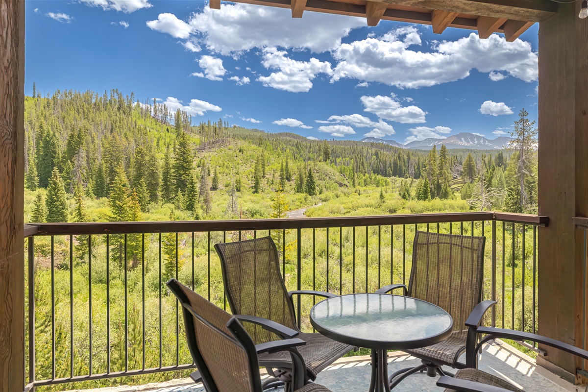 enjoy views and drinks on the balcony