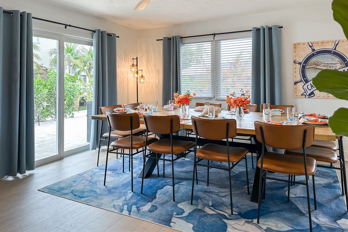 At the end of the living room is the formal dining area.