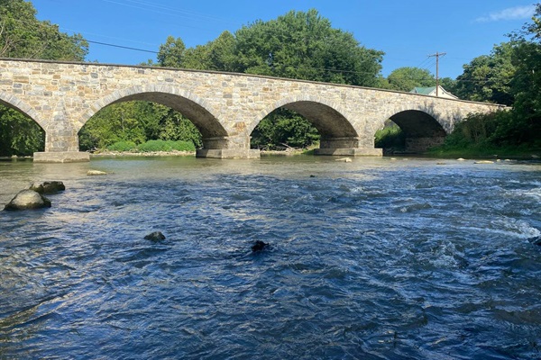 This is another view of the Iron Works Bridge at Antietam Creek, part of the C&O Canal National Historic Park.