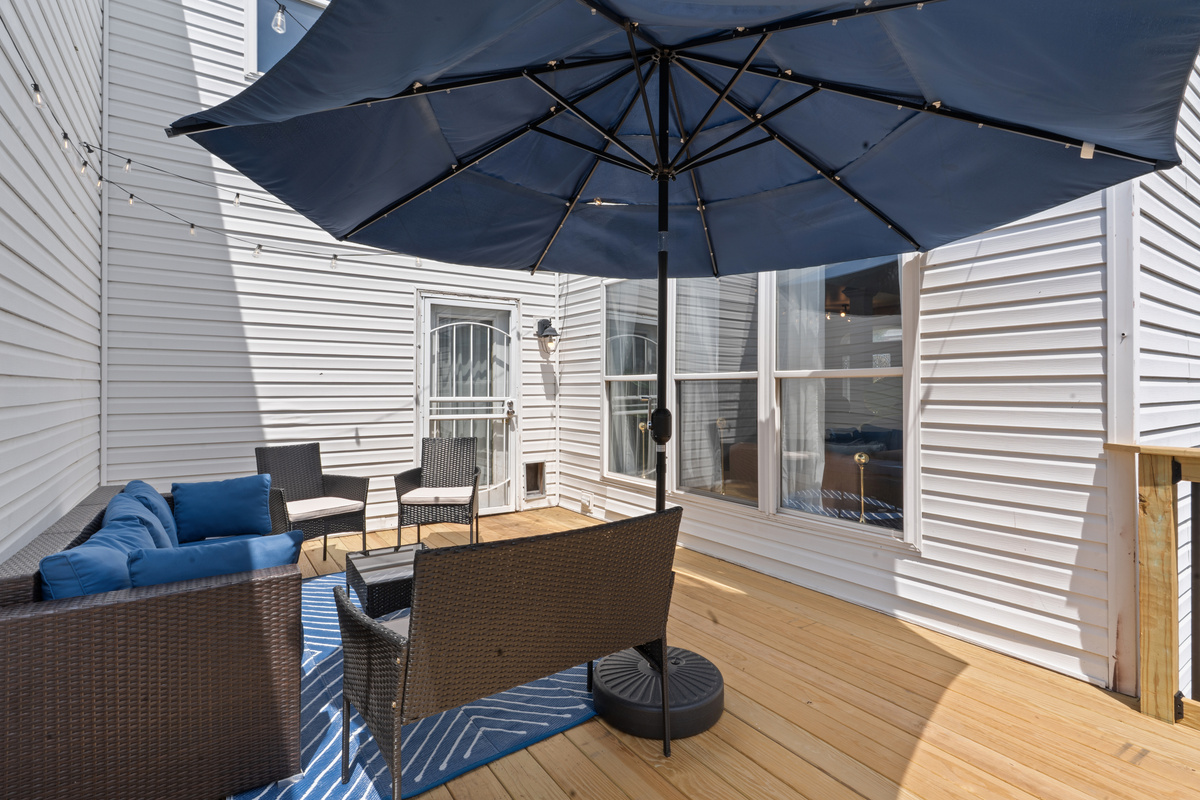 Brand-new outdoor deck to enjoy the sunshine.