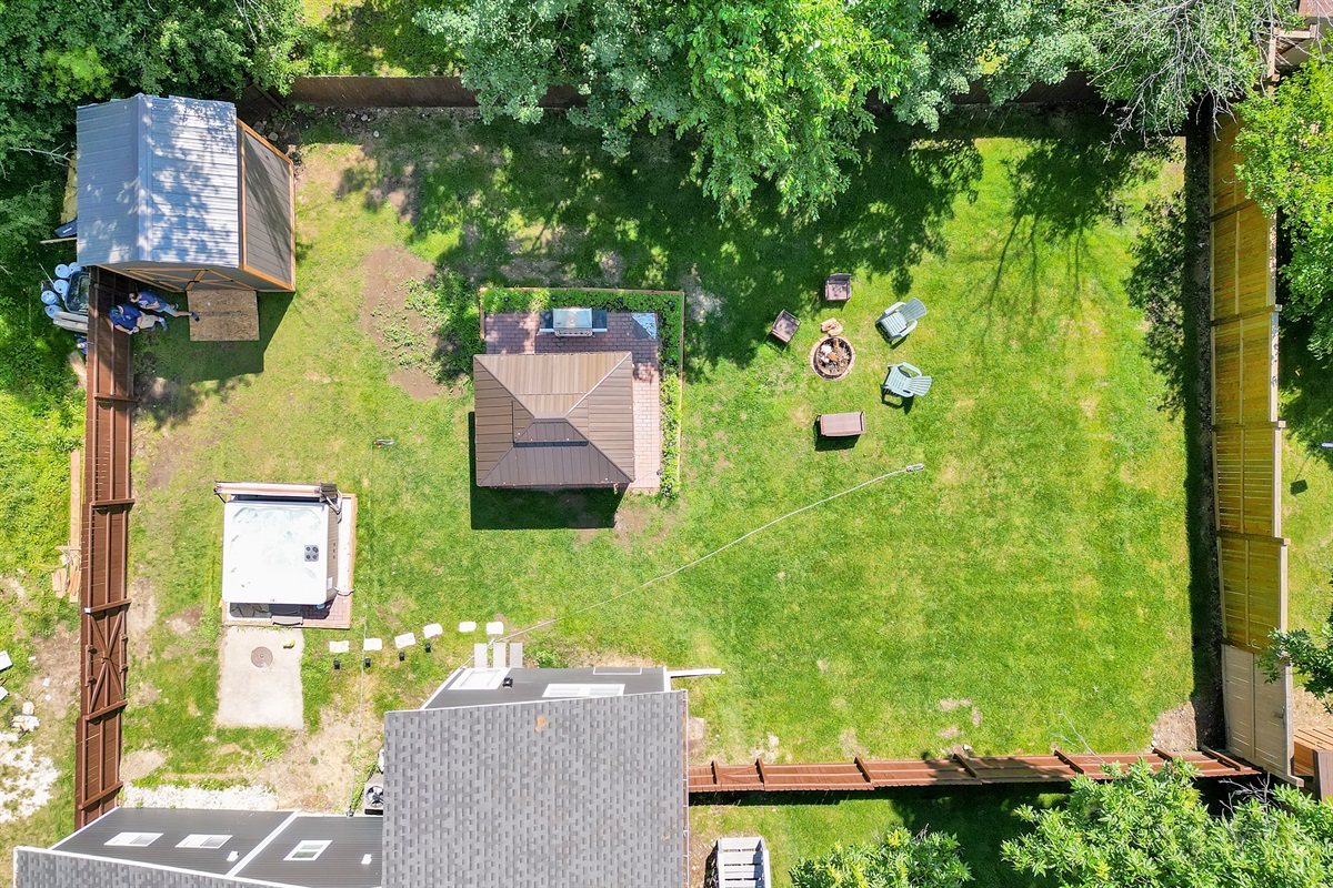 fenced in back yard