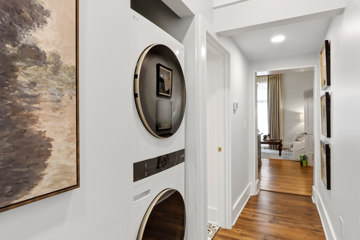 New full-sized washer and dryer.