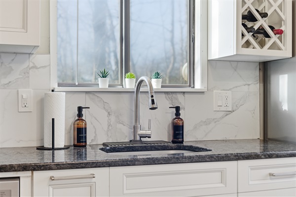 Kitchen with stainless steel appliances and granite countertops