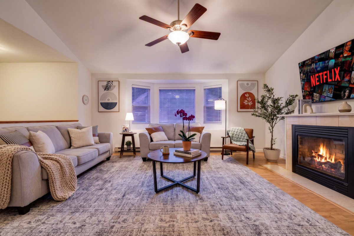 Relax in the evening in your peaceful family room