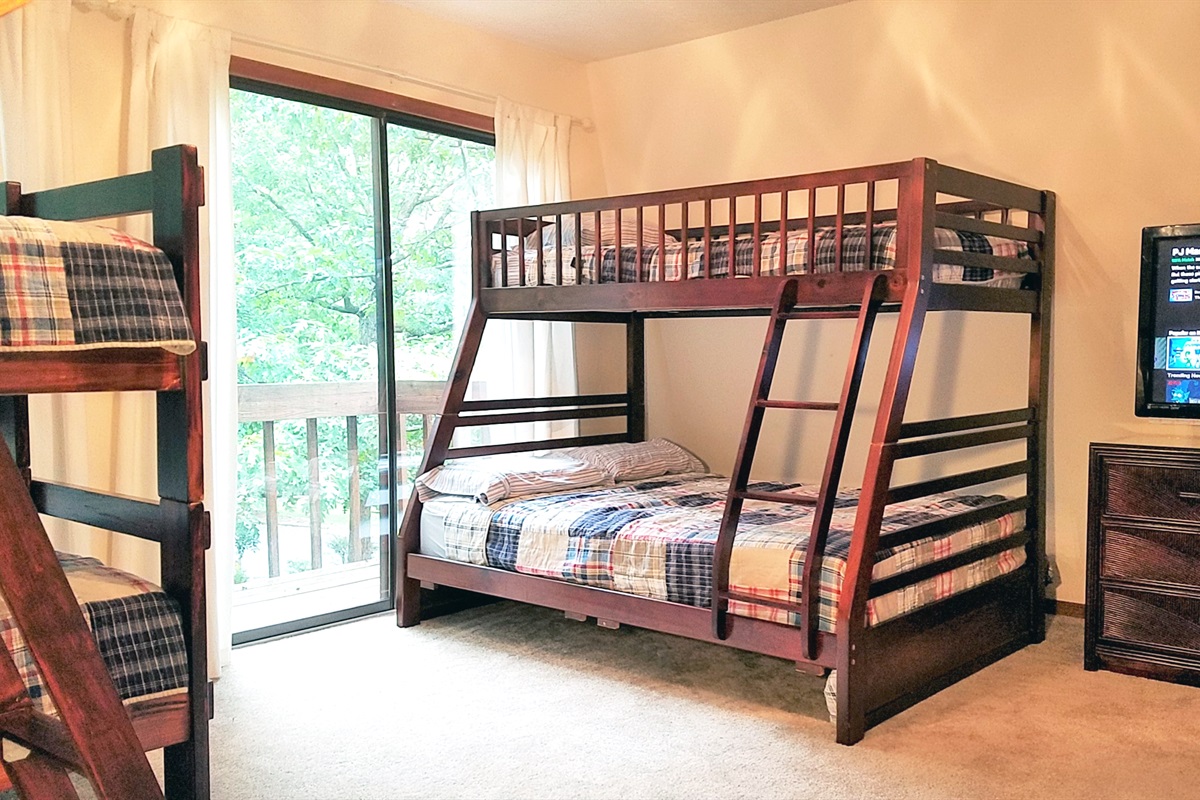Bunk Room 3 sets. 2 are twin/twin, 1 is twin/full