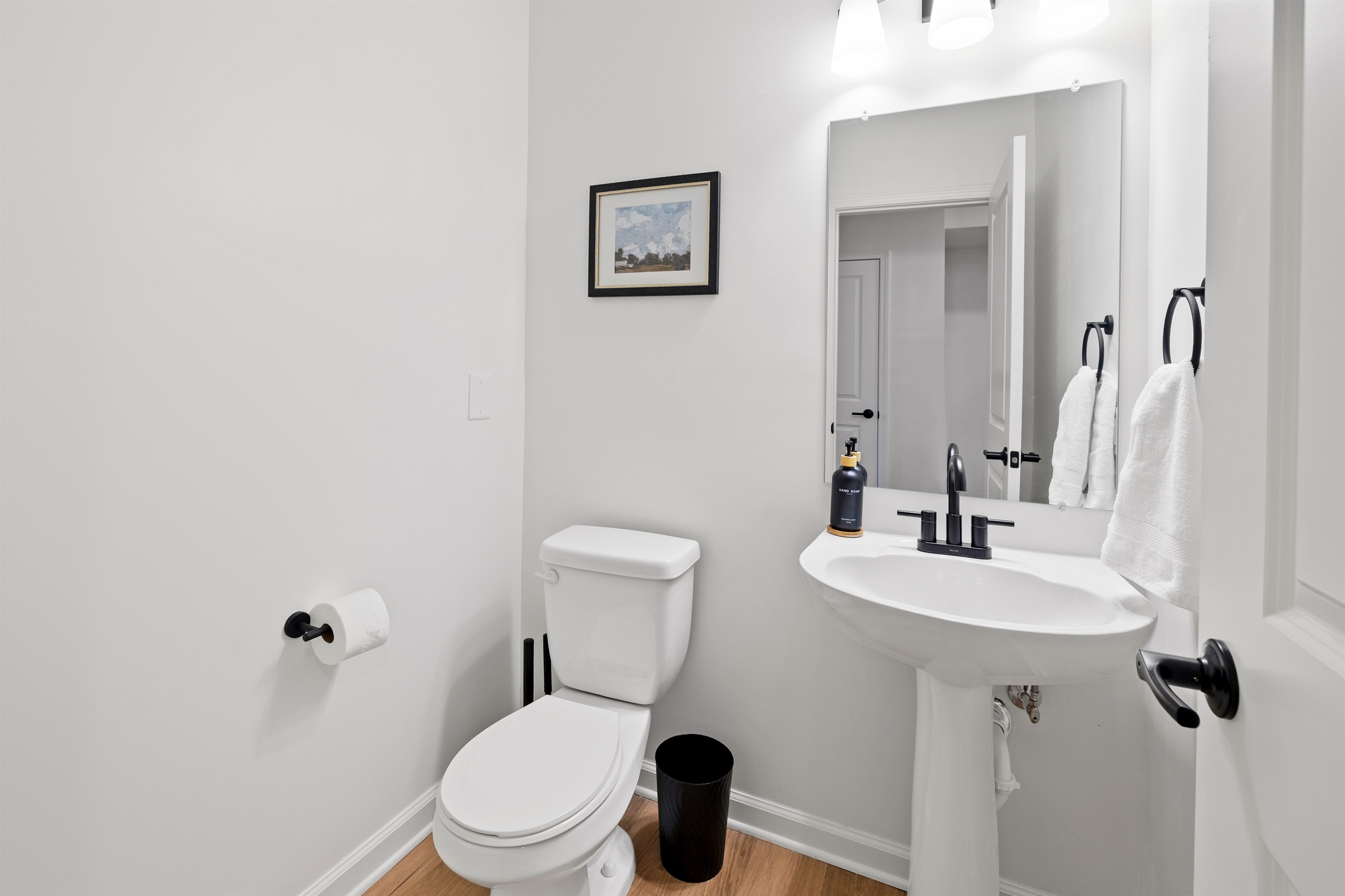 Half bath for added ease.