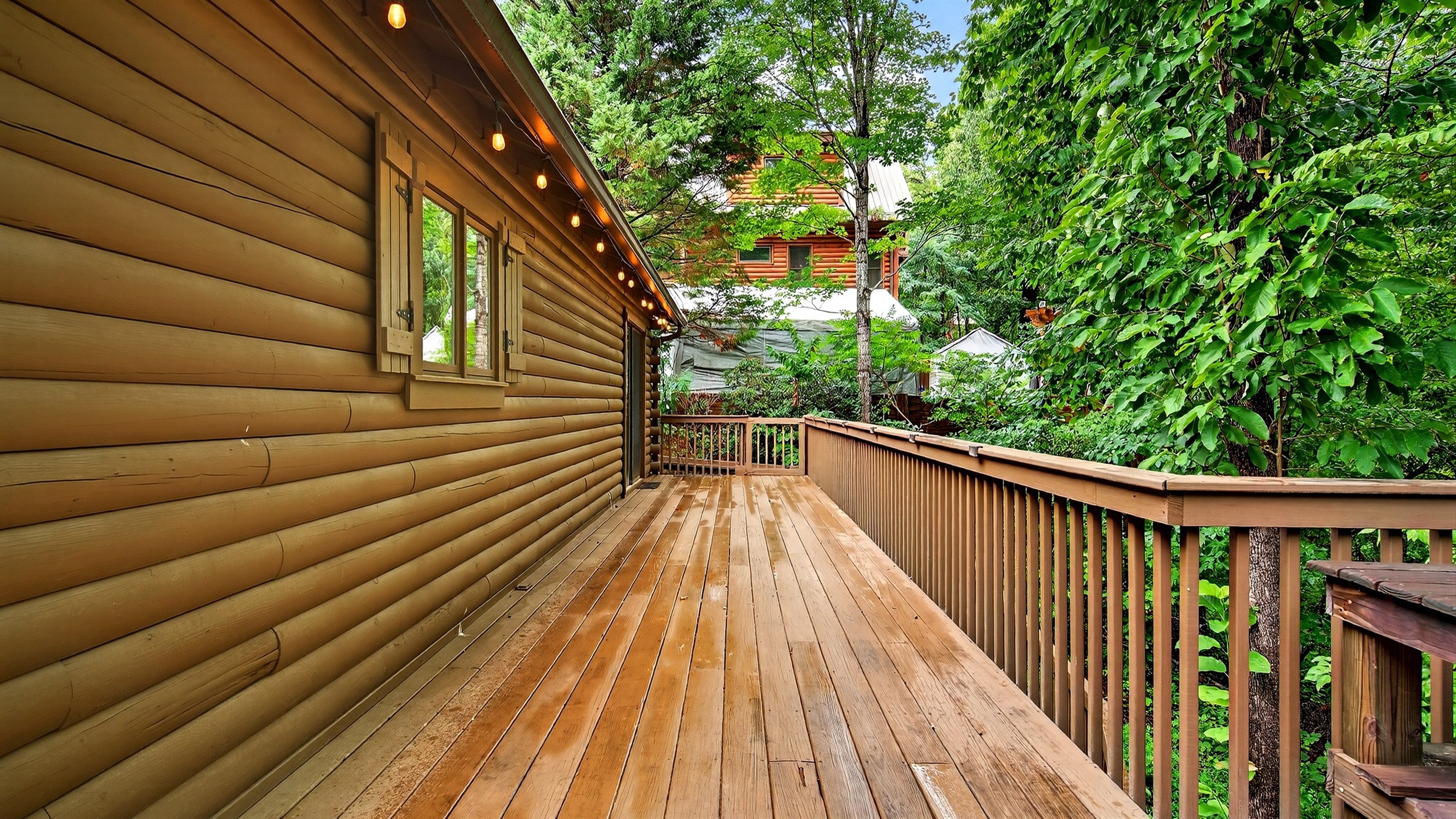 Large, wrap around deck