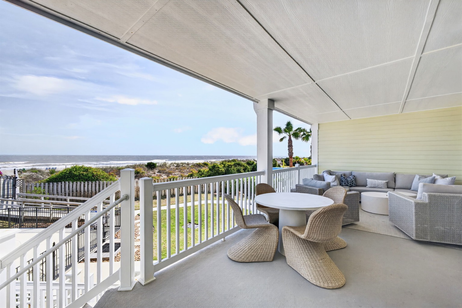 Beachfront Balcony |1006 Ocean Blvd, Isle of Palms, SC | 102 Dunescape | IOP Escapes