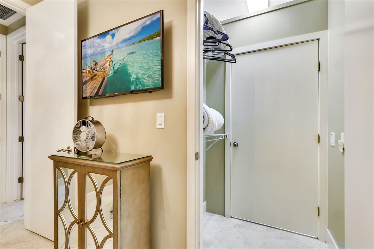 Plenty of storage for luggage in both bedrooms.
