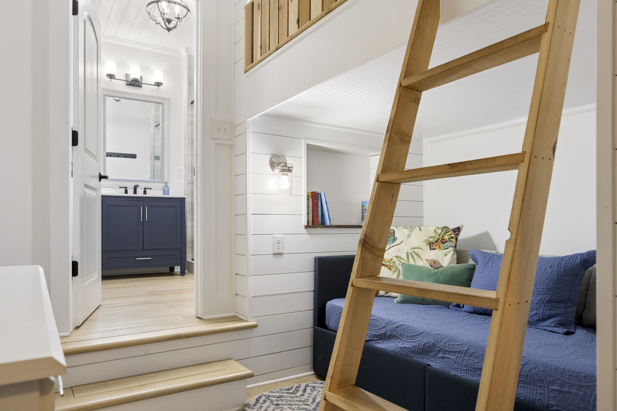 Loft bed and couch