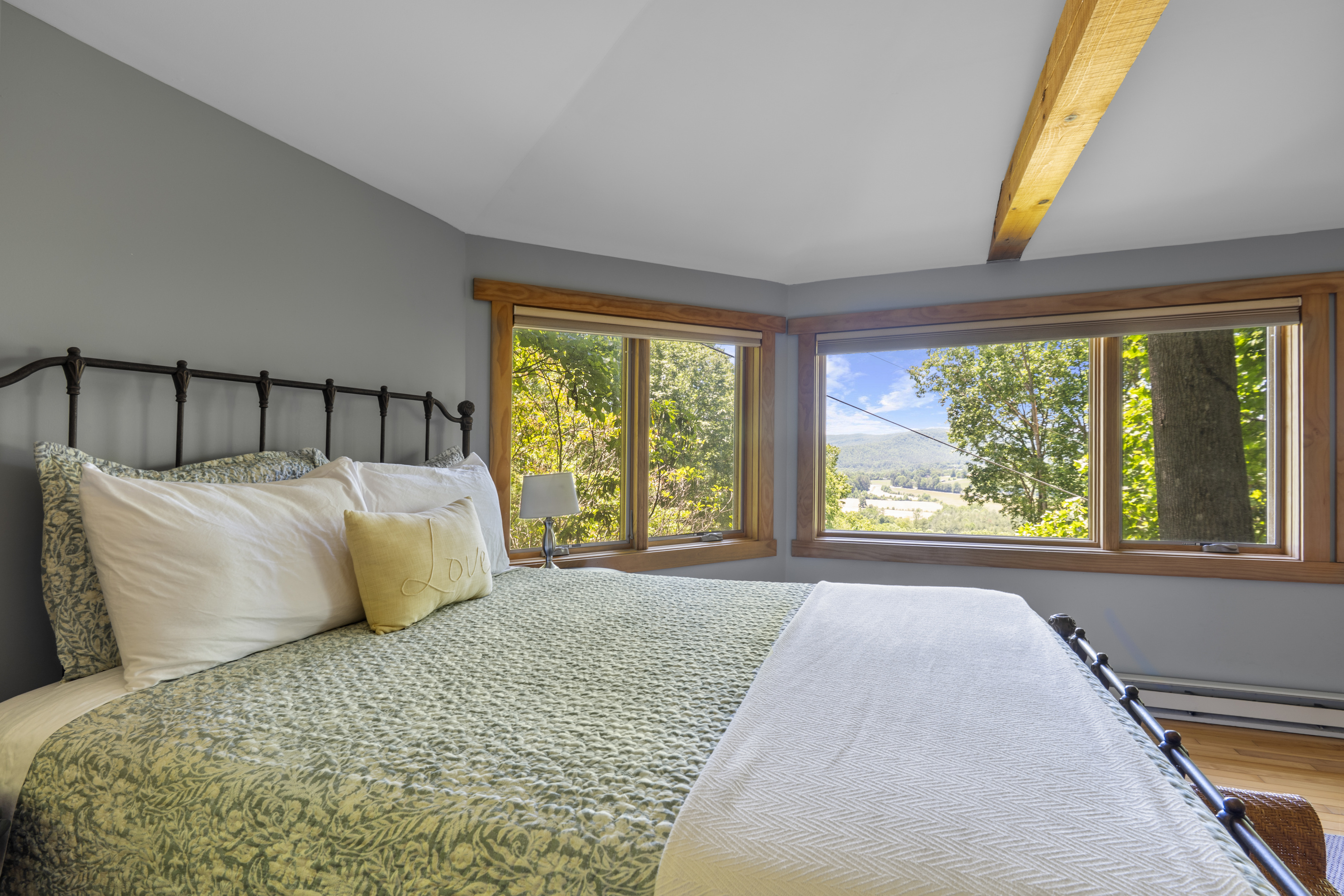 After a comfy night's sleep, wake up to the long range view of the mountains
