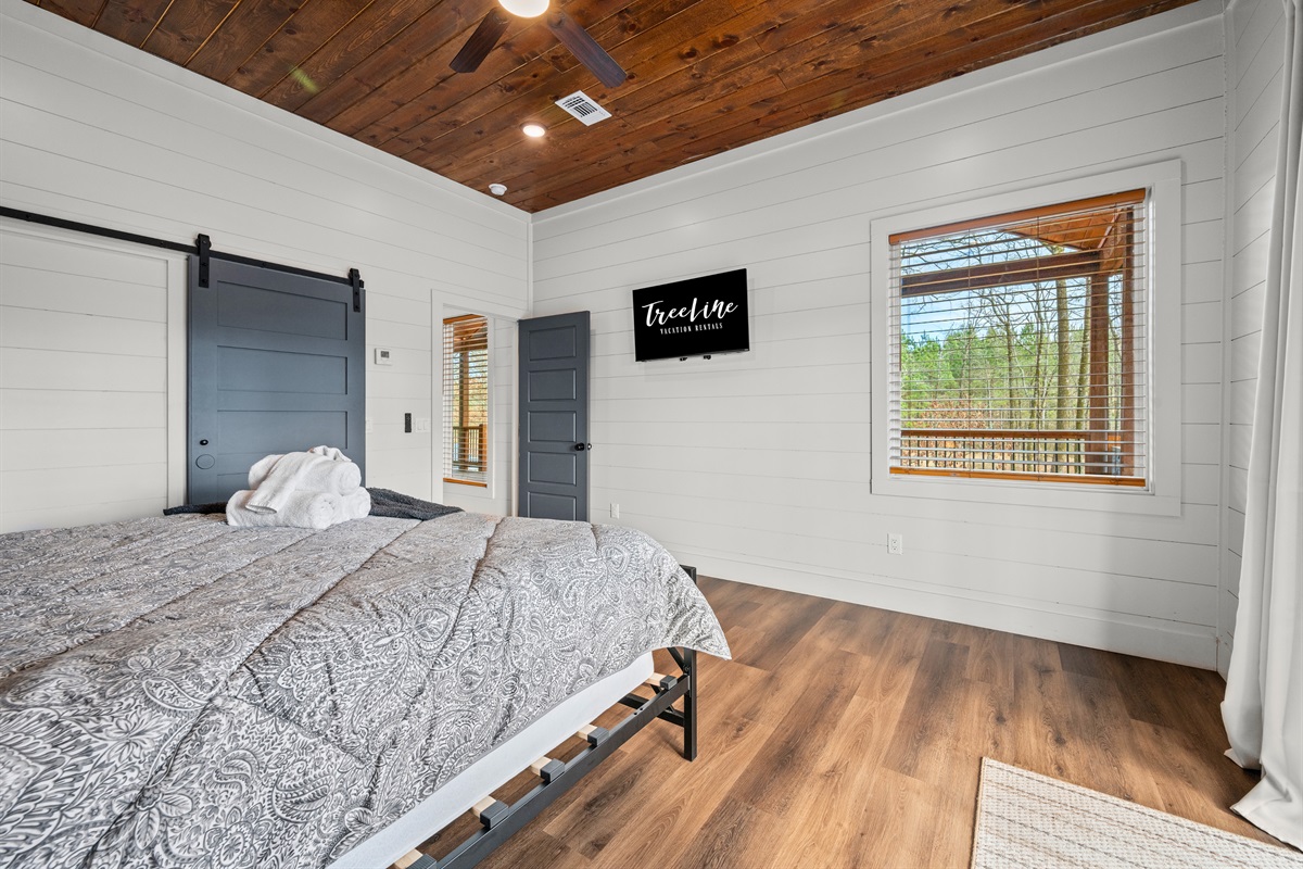 Sprawling and simple in the best way, this bedroom layout gives you space to relax without feeling crowded.