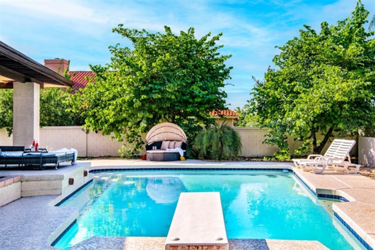 Soak in the Arizona sun by the sparkling pool with resort-style loungers, shaded seating, and space to truly unwind.