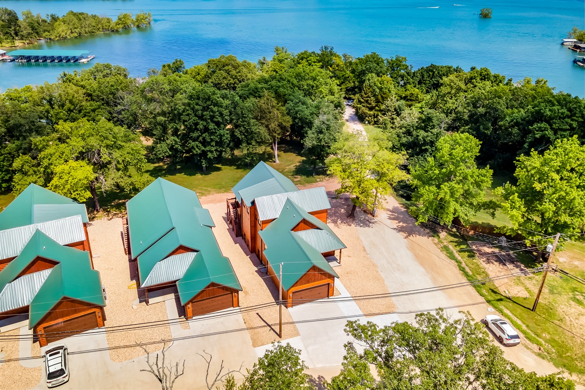 Last lodge in the development located next to the road that leads to a boat dock