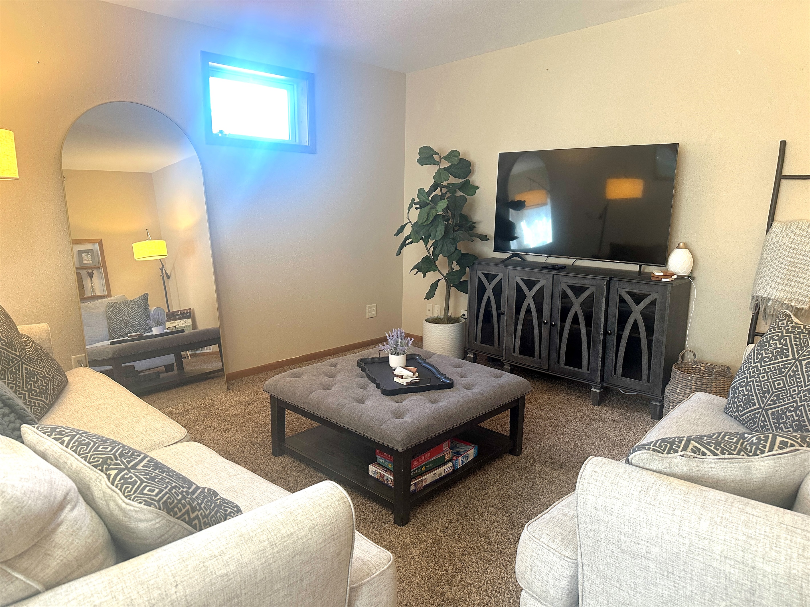 Enjoy Raindrop's tastefully decorated living room.