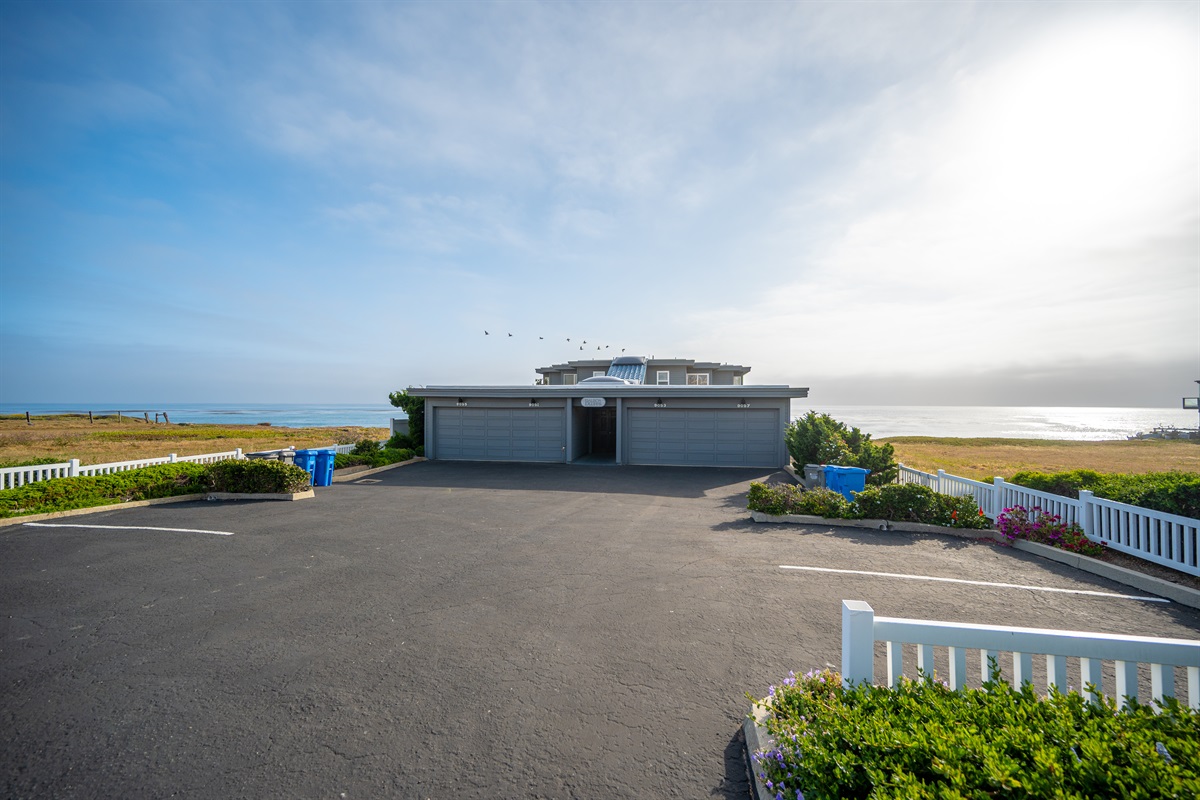 Outside of the condo complex, there are 4 individual units, that share an entry way.