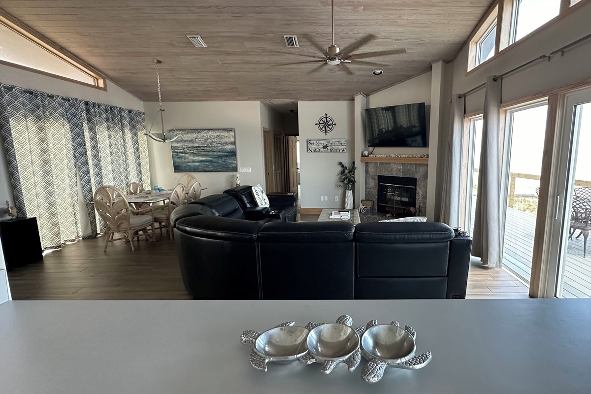 View from the kitchen into the living room