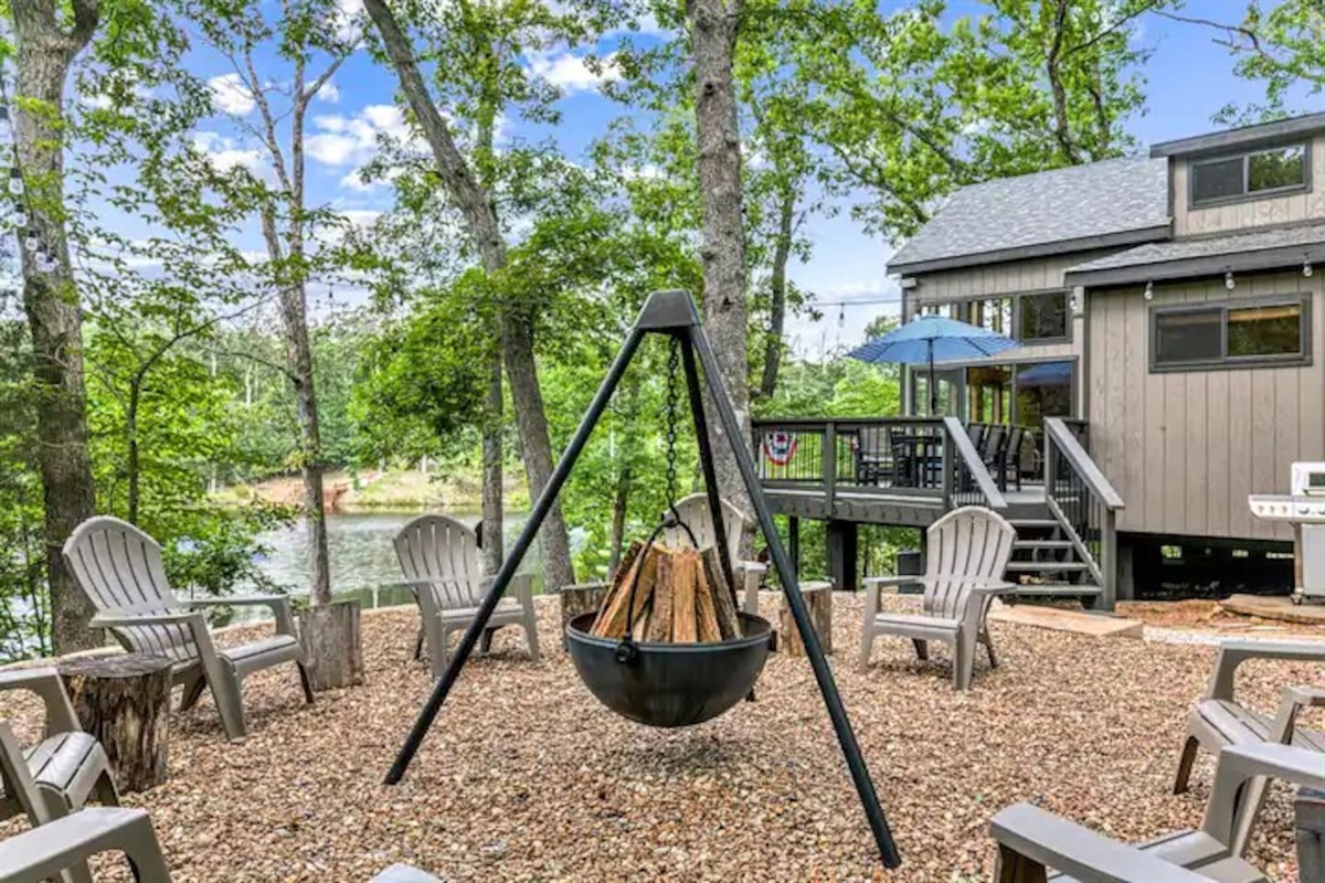 Relax around the Cowboy Cauldron firepit