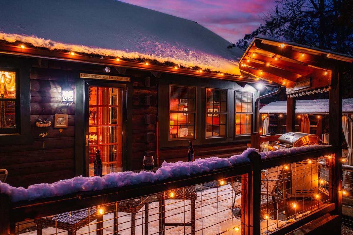 Get comfortable and enjoy a beverage on the private back deck