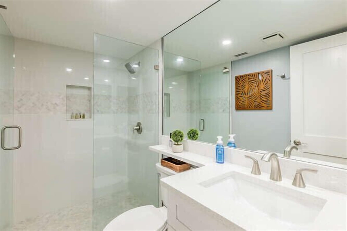 Remodeled, light & bright, private guest bathroom