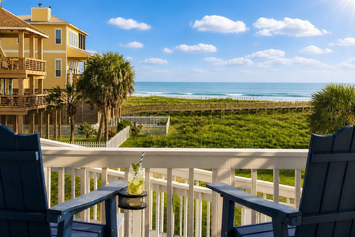 Enjoy breathtaking, unobstructed ocean views from the deck, where waves meet the horizon in a serene coastal panorama