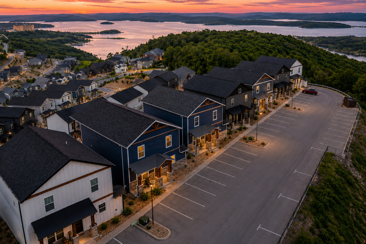 Minutes from the water with sweeping lake views from multiple decks.